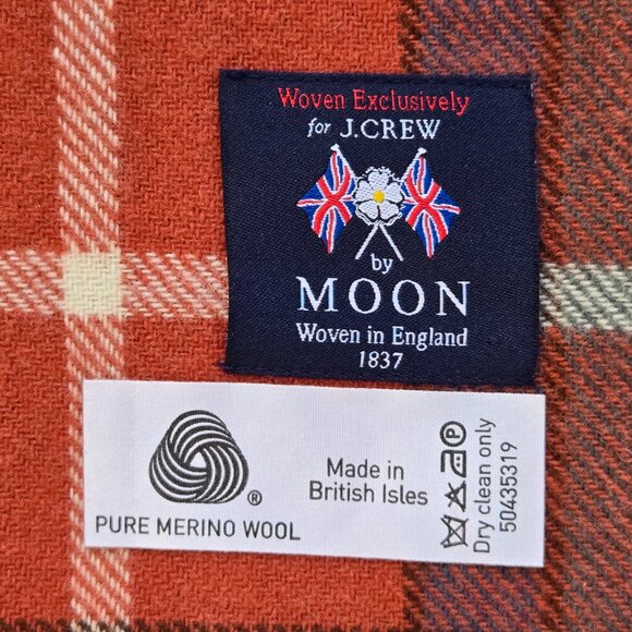 New Abraham Moon 100% Merino Buchanan Plaid Scarf for J. Crew - Picture 4 of 6